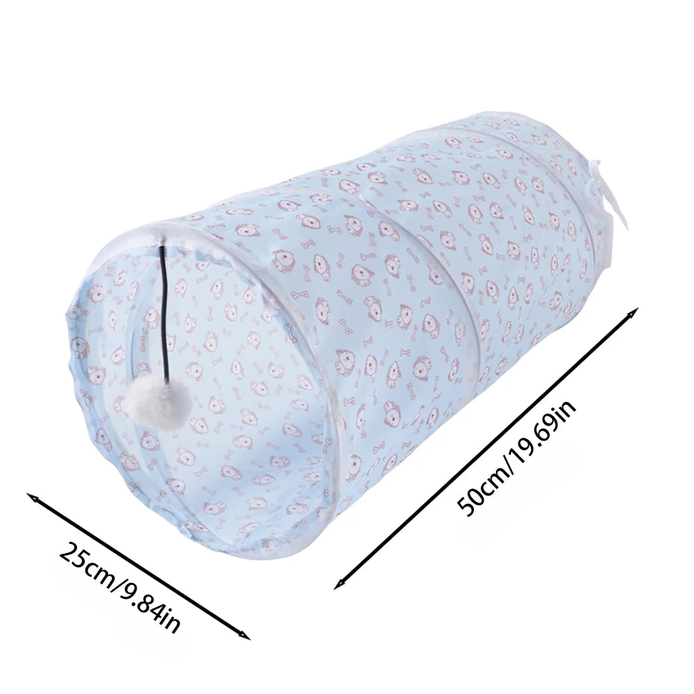 Túnel de juego para gatos Happy Pets LS, resistente y flexible, ideal para entretener y ejercitar a los felinos en interiores.