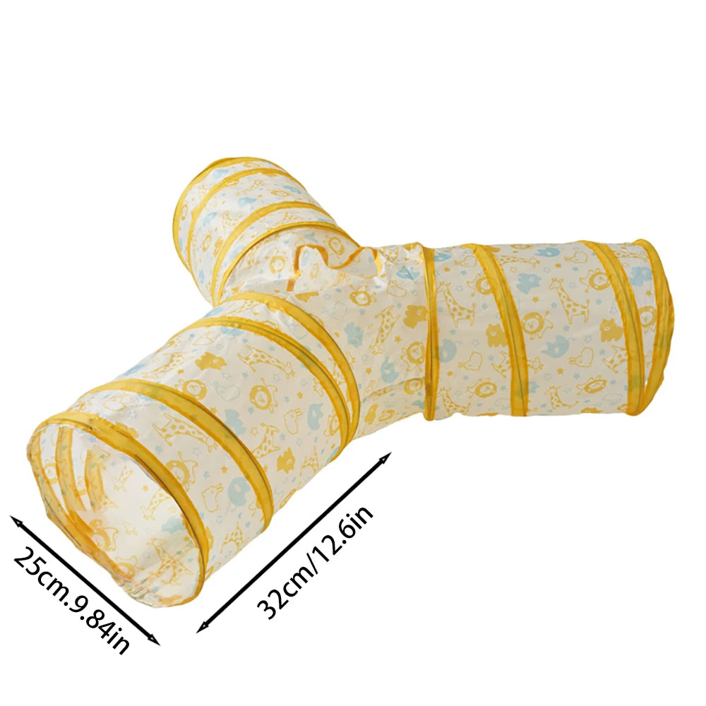 Túnel de juego para gatos Happy Pets LS, resistente y colorido, ideal para que los felinos se diviertan y ejerciten en casa