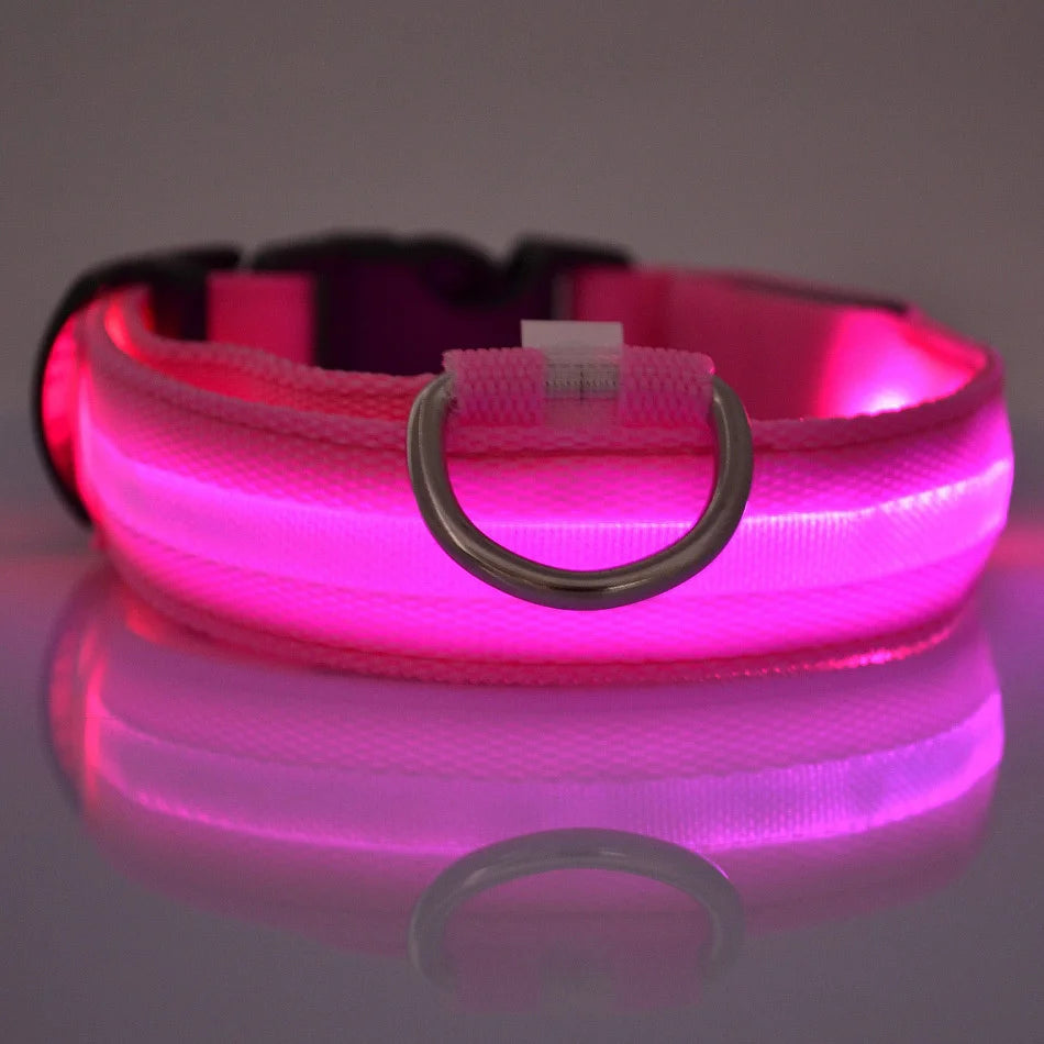 Accesorios LED para perros de la marca Happy Pets LS, con luces brillantes y ajustables para mayor seguridad y diversión.